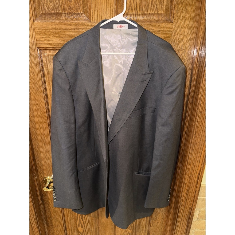 Tiglio Luxe Italian Lanificio Di Biella Men 2PC Suit Color‎ Gray Size 54L- 46x32
